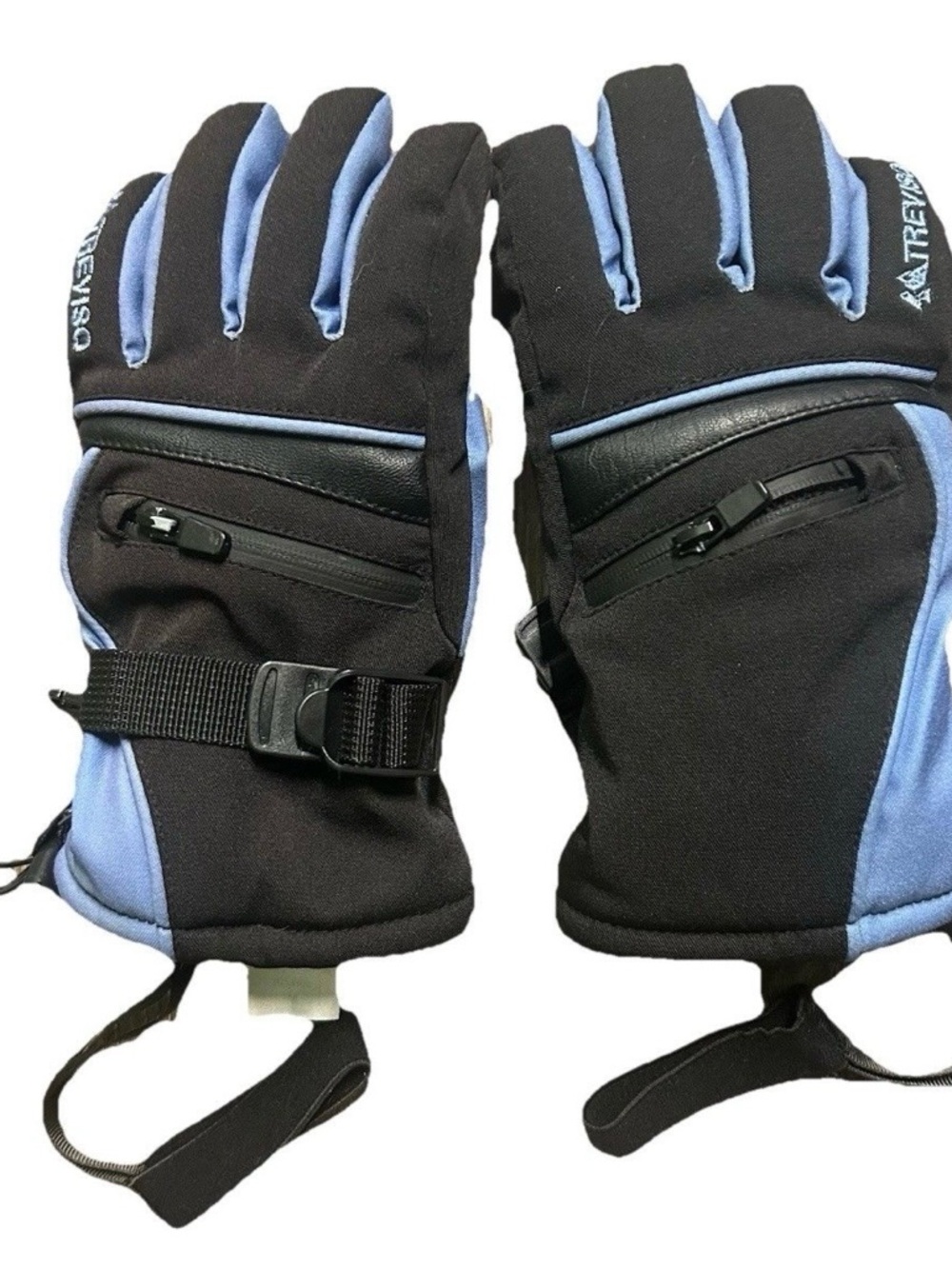 Youth Kids Treviso Black Blue Winter Gloves Size Medium Cold Weather Skiing